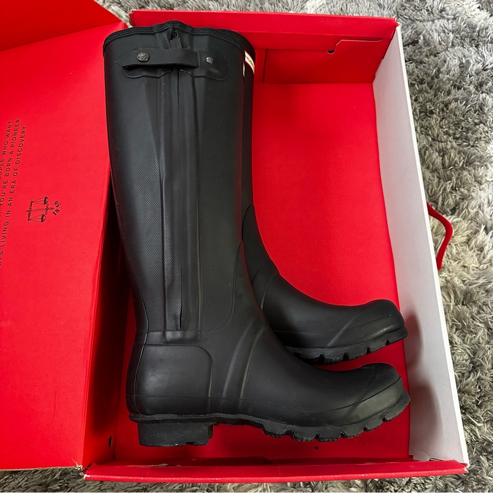 Hunter Original Slim TexLeg Zipper Rain Boots *Sz 9 - Picture 9 of 17